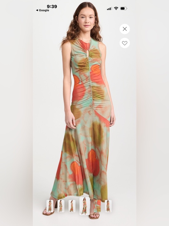 Ulla Johnson Dresses & Skirts - Ulla Johnson Sleeveless Ruched Maxi Dress in Coral, Mint and Olive
